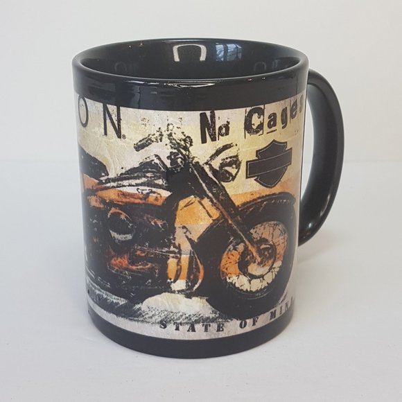 Vintage 2010 HARLEY-DAVIDSON Mug Teacup Licenced Mug Black Motorcycle Motorbike - Picture 3 of 16